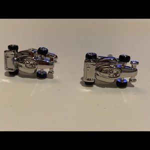 New Chrome Racing Car Cuff Links